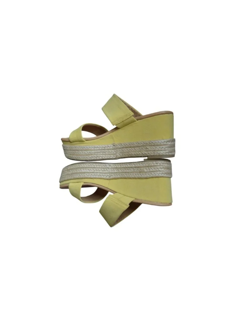 LC Lauren Conrad Mimosa Yellow Wedge Sandals Women's Size 7 Spring Summer Boho